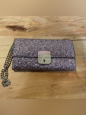 Kate Spade Pink Glitter Bling Clutch Wristlet NWT